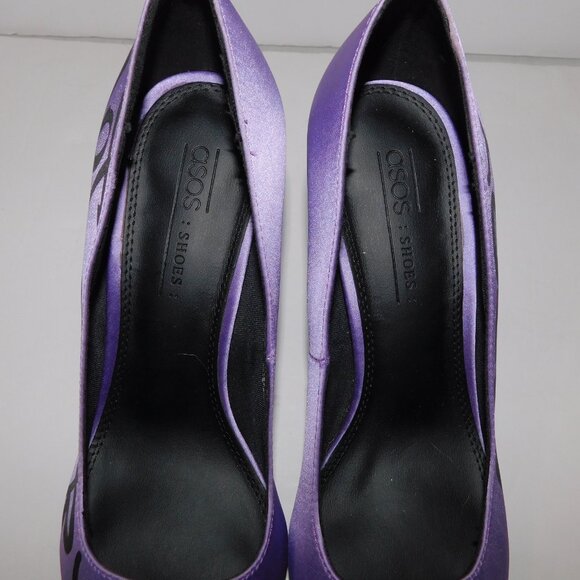 ASOS Design Sorry Not Sorry Block Heel Court Shoes Lilac Purple Women 6 - Picture 10 of 11
